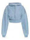 Alexander Wang Cotton Zip-up Hoodie In Blue