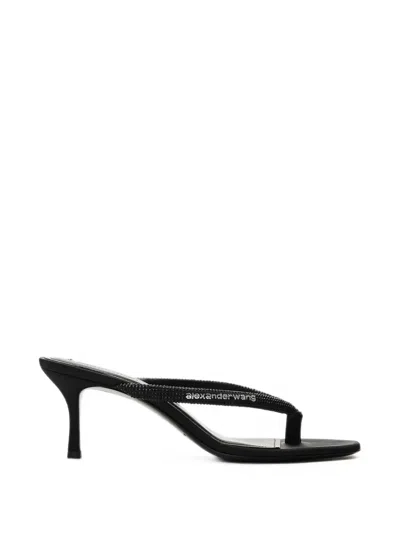 Alexander Wang Courtney 65mm Thong Logo Sandals In Black