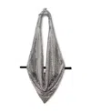 Alexander Wang Cropped Draped Chainmail Halterneck Top In Black