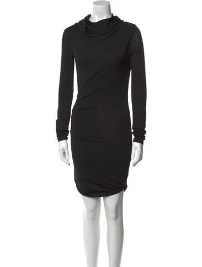 Pre-owned Alexander Wang Cowl Neck Knee-length Dress In Black