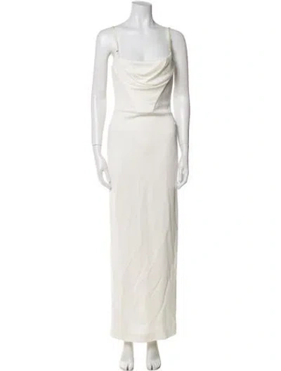 Pre-owned Alexander Wang Cowl Neck Long Dress In Neutral