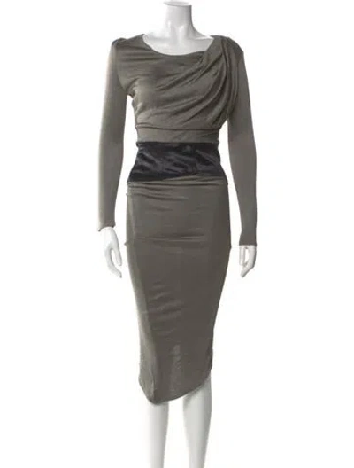 Pre-owned Alexander Wang Cowl Neck Long Dress In Neutral