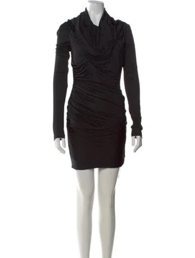Pre-owned Alexander Wang Cowl Neck Mini Dress In Black
