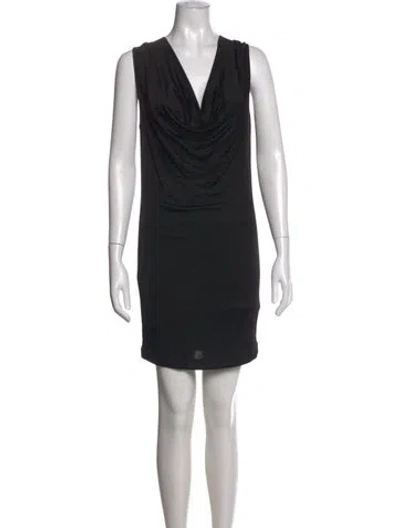 Pre-owned Alexander Wang Cowl Neck Mini Dress In Black