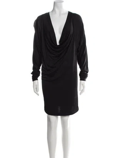 Pre-owned Alexander Wang Cowl Neck Mini Dress In Black