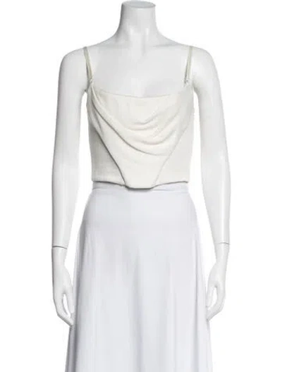 Pre-owned Alexander Wang Cowl Neck Sleeveless Crop Top In White