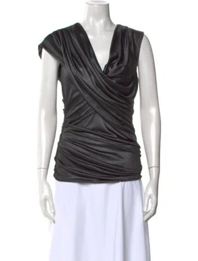 Pre-owned Alexander Wang Cowl Neck Sleeveless Top In Gray