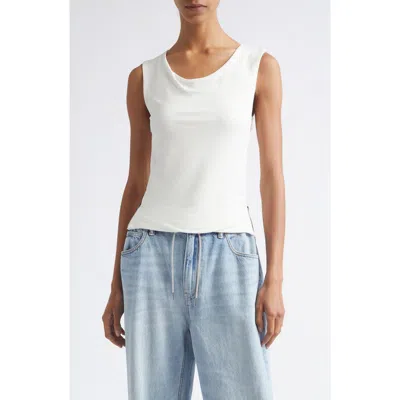 Alexander Wang Cowl Neck Tank With Side Zips In White