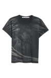 Alexander Wang Cotton Crew Neck T-shirt In Washed Black