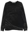 Alexander Wang Crease Wash Long Sleeved T-shirt In Black