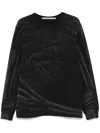 Alexander Wang Crease Wash Long Sleeved T-shirt In Black