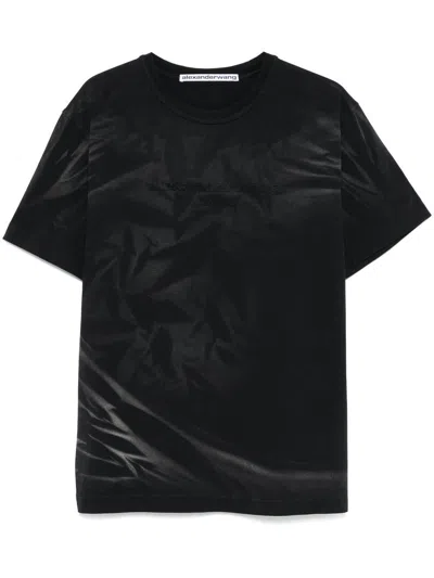 Alexander Wang T-shirt Unisex Con Lavaggio Effetto Increspato In Black
