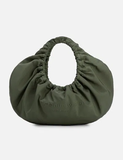 Alexander Wang Medium Crescent Ruched Shoulder Bag In Green