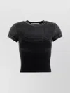 Alexander Wang Crew Neck Cropped Terry Fabric T-shirt