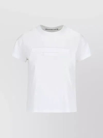 ALEXANDER WANG CREW NECK EMBROIDERED SHORT SLEEVES TOP