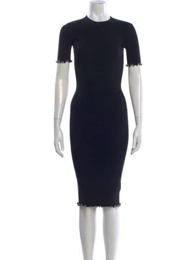 Pre-owned Alexander Wang Crew Neck Knee-length Dress In Black