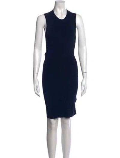 Pre-owned Alexander Wang Crew Neck Knee-length Dress In Blue