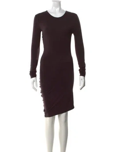 Pre-owned Alexander Wang Crew Neck Knee-length Dress In Burgundy
