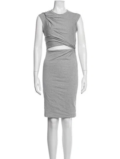 Pre-owned Alexander Wang Crew Neck Knee-length Dress In Gray
