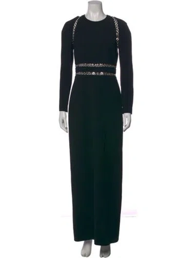 Pre-owned Alexander Wang Crew Neck Long Dress In Black