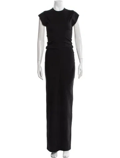 Pre-owned Alexander Wang Crew Neck Long Dress In Black