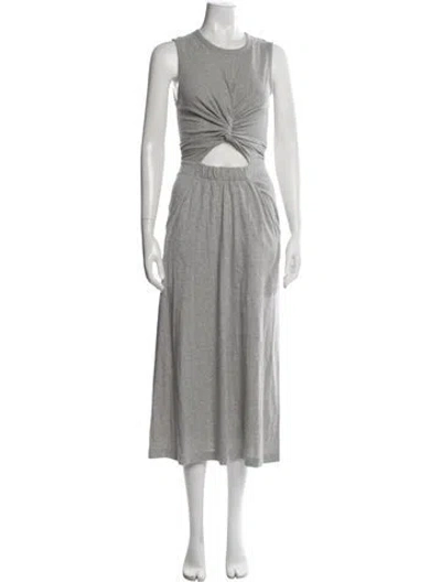 Pre-owned Alexander Wang Crew Neck Long Dress In Grey