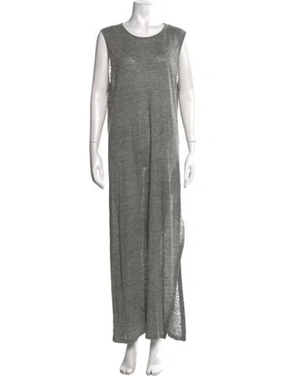 Pre-owned Alexander Wang Crew Neck Long Dress In Grey
