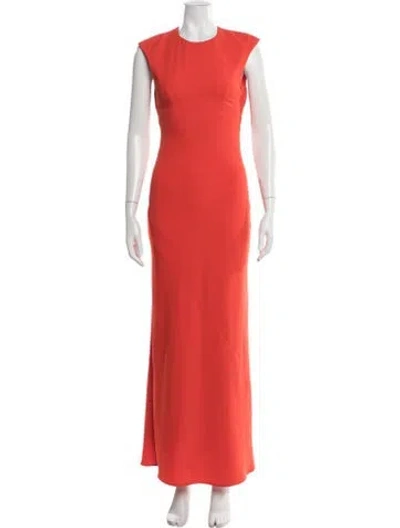 Pre-owned Alexander Wang Crew Neck Long Dress In Orange