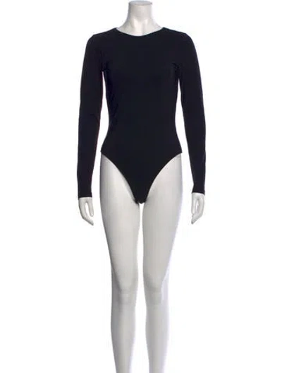Pre-owned Alexander Wang Crew Neck Long Sleeve Bodysuit In Black
