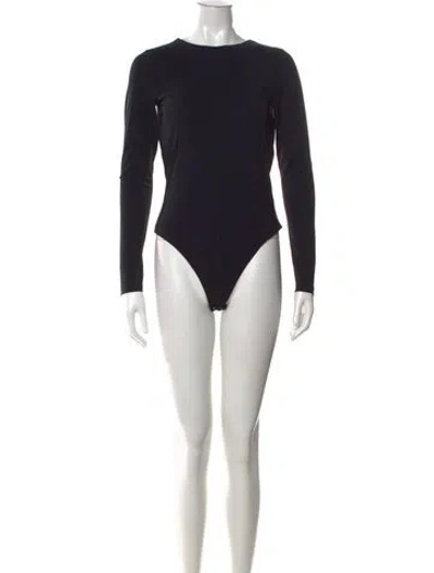 Pre-owned Alexander Wang Crew Neck Long Sleeve Bodysuit W/ Tags In Black