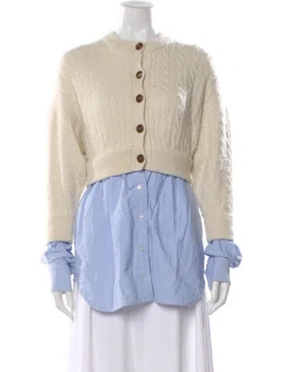 Pre-owned Alexander Wang Crew Neck Long Sleeve Button-up Top