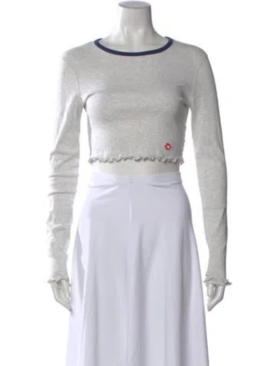 Pre-owned Alexander Wang Crew Neck Long Sleeve Crop Top In Neutral