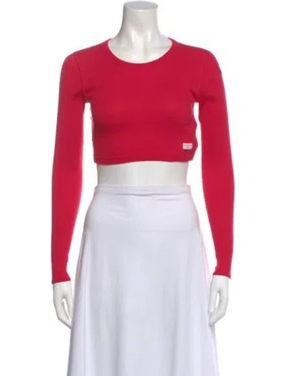 Pre-owned Alexander Wang Crew Neck Long Sleeve Crop Top W/ Tags In Pink