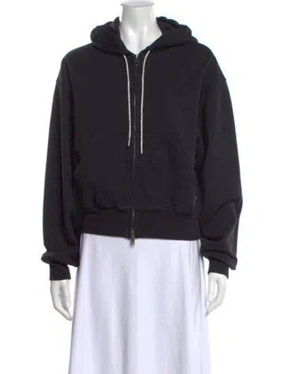 Pre-owned Alexander Wang Crew Neck Long Sleeve Hoodie In Black