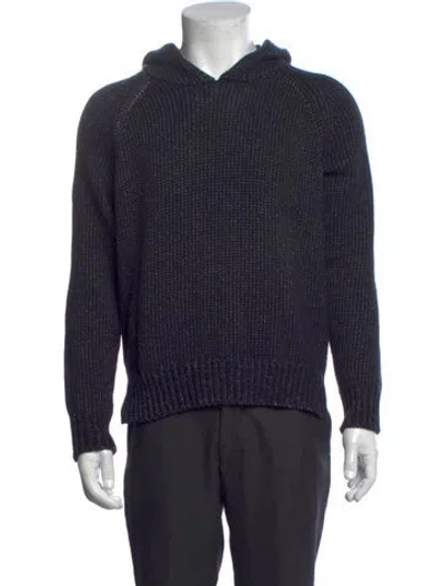 Pre-owned Alexander Wang Crew Neck Long Sleeve Hoodie In Blue