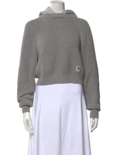Pre-owned Alexander Wang Crew Neck Long Sleeve Hoodie In Gray