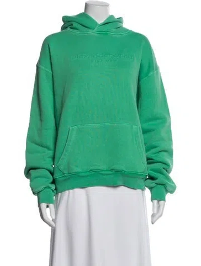 Pre-owned Alexander Wang Crew Neck Long Sleeve Hoodie In Green