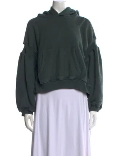 Pre-owned Alexander Wang Crew Neck Long Sleeve Hoodie In Green