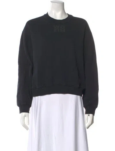 Pre-owned Alexander Wang Crew Neck Long Sleeve Sweatshirt In Black