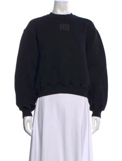 Pre-owned Alexander Wang Crew Neck Long Sleeve Sweatshirt In Black