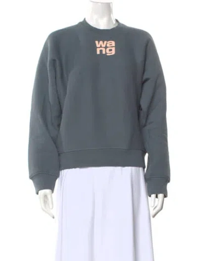 Pre-owned Alexander Wang Crew Neck Long Sleeve Sweatshirt In Blue