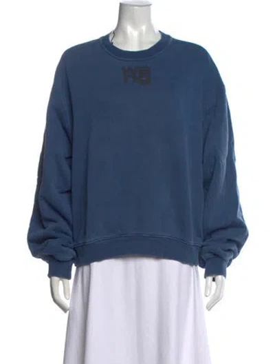 Pre-owned Alexander Wang Crew Neck Long Sleeve Sweatshirt In Blue