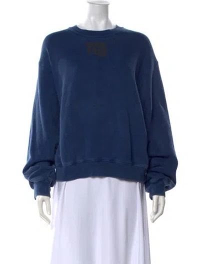 Pre-owned Alexander Wang Crew Neck Long Sleeve Sweatshirt In Blue