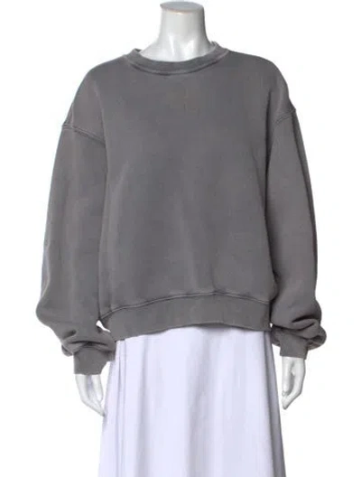 Pre-owned Alexander Wang Crew Neck Long Sleeve Sweatshirt In Gray