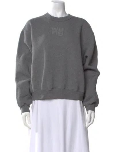 Pre-owned Alexander Wang Crew Neck Long Sleeve Sweatshirt In Grey