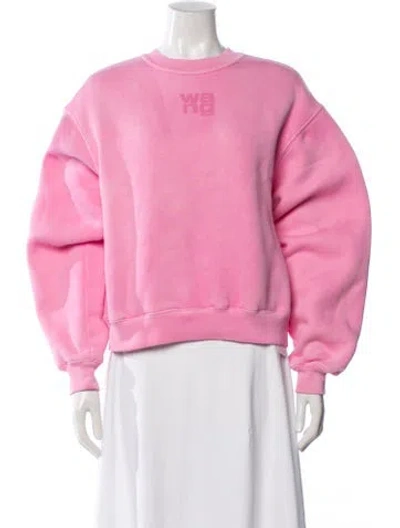 Pre-owned Alexander Wang Crew Neck Long Sleeve Sweatshirt In Pink