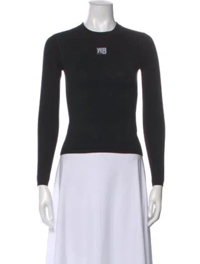 Pre-owned Alexander Wang Crew Neck Long Sleeve Top In Black
