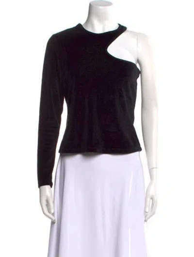 Pre-owned Alexander Wang Crew Neck Long Sleeve Top In Black