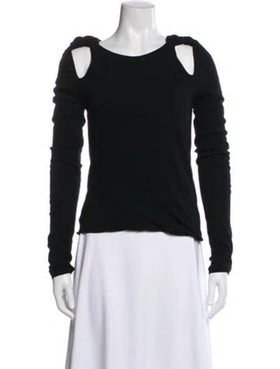 Pre-owned Alexander Wang Crew Neck Long Sleeve Top In Black