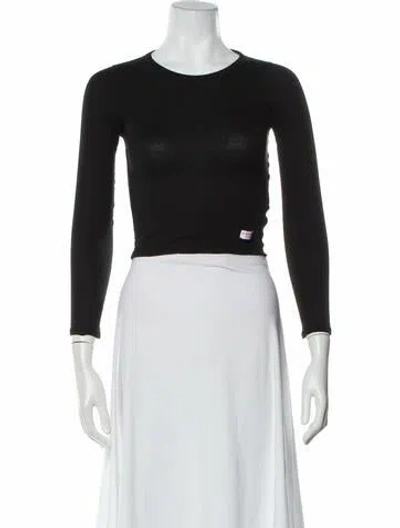 Pre-owned Alexander Wang Crew Neck Long Sleeve Top In Black